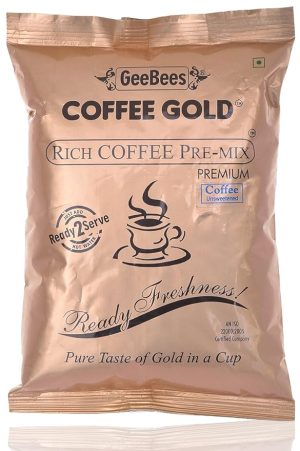 GeeBees Coffee Gold Instant Premix Coffee Low Sugar, 500gms