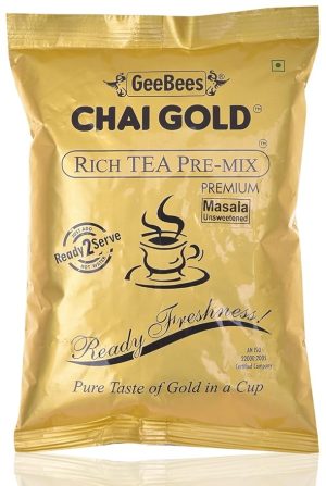 Geebees Chai Gold Instant Premix Masala Tea Low Sugar, 500gms